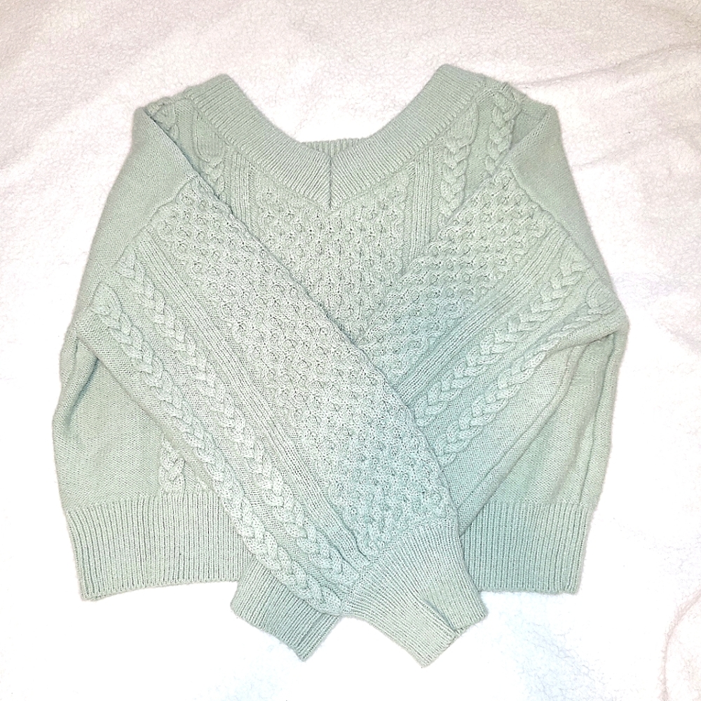2 way Mint green knit sweater